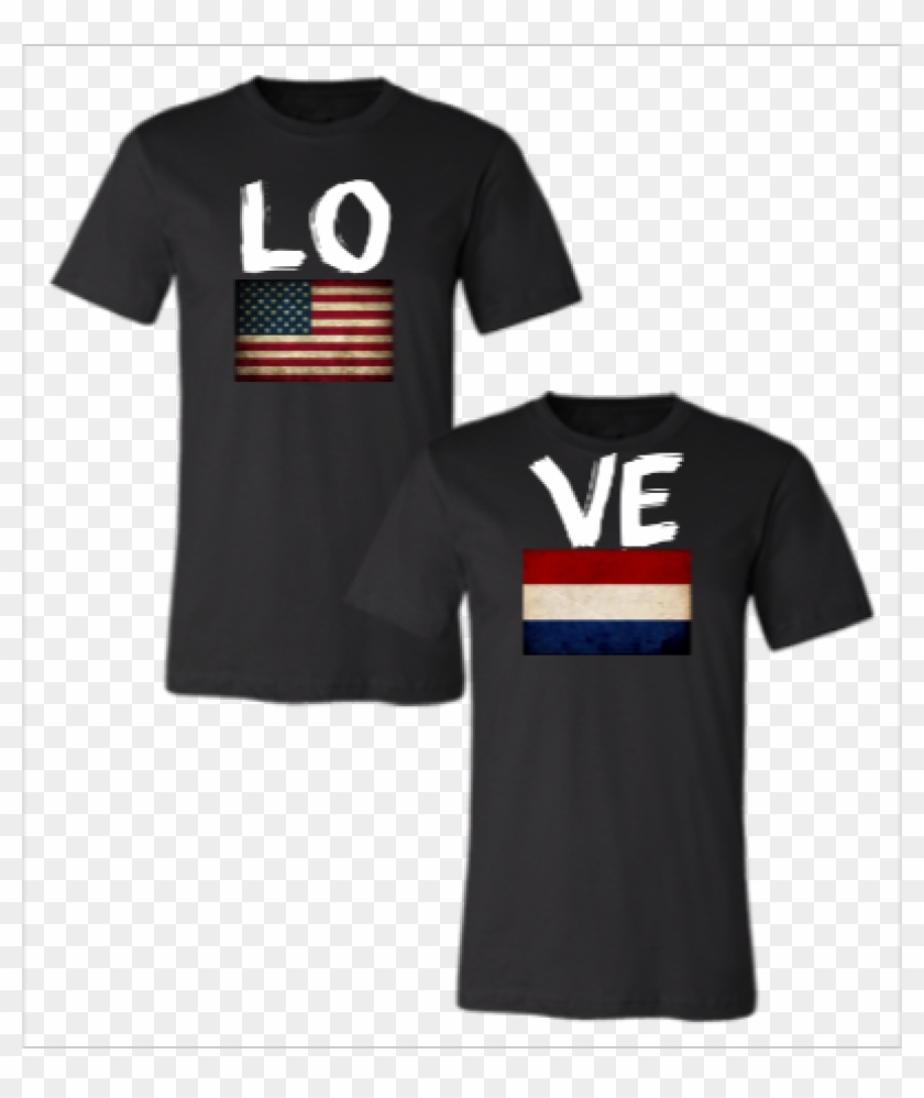 American Nether Land Love Couple Design - Love Him I Love Her Couple Shirts Clipart