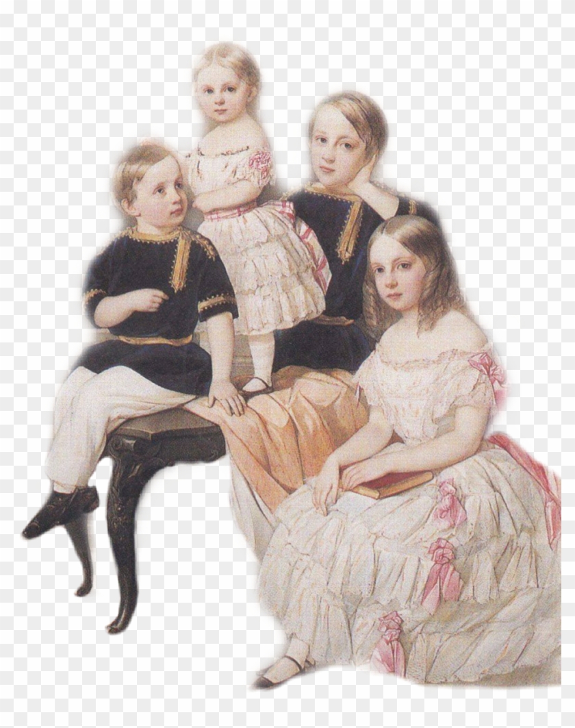 #vintage #siblings #boy #girl #children #kids #brother - Painting Clipart