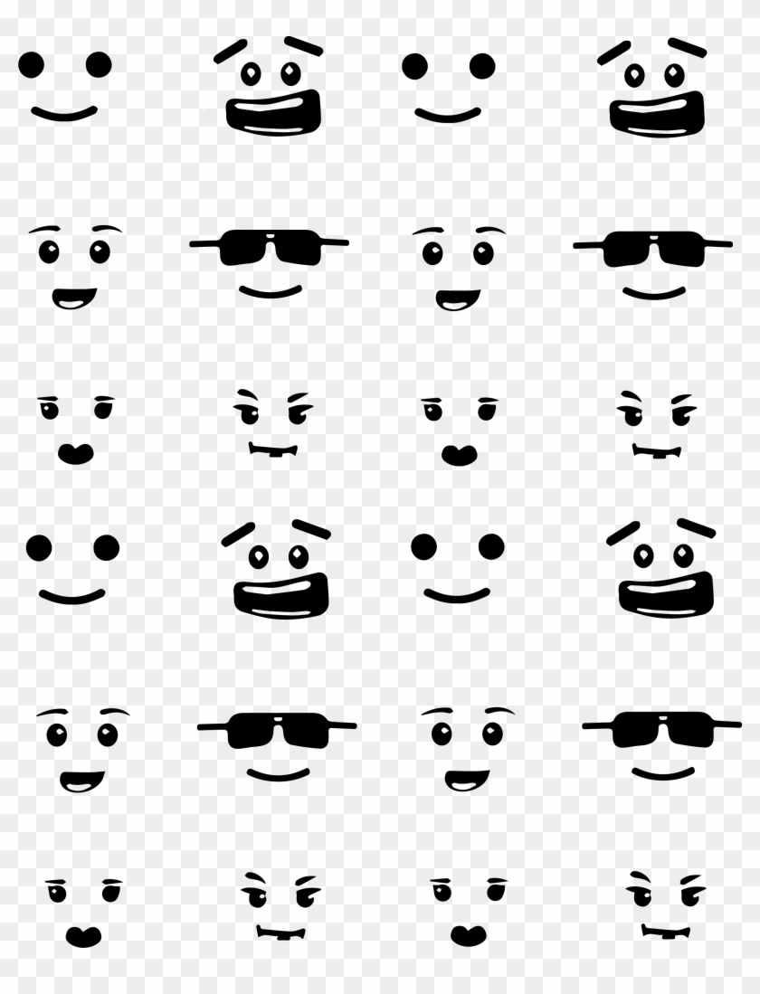 Small Lego Faces - Lego Face Black And White Clipart