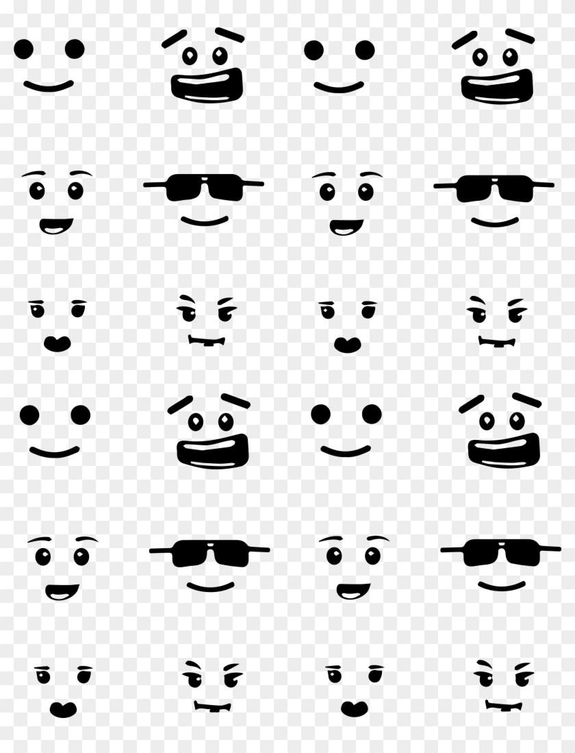 Small Lego Faces - Lego Face Black And White Clipart #5665762