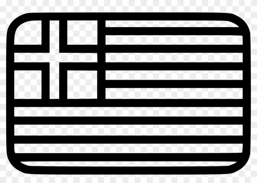 Greece Flag - - Black And White Greece Flag Png Clipart #5666519