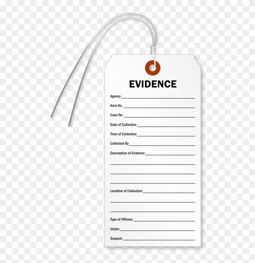 Evidence Identification Tags - Fire Investigation Chain Of Custody Form Clipart #5666693