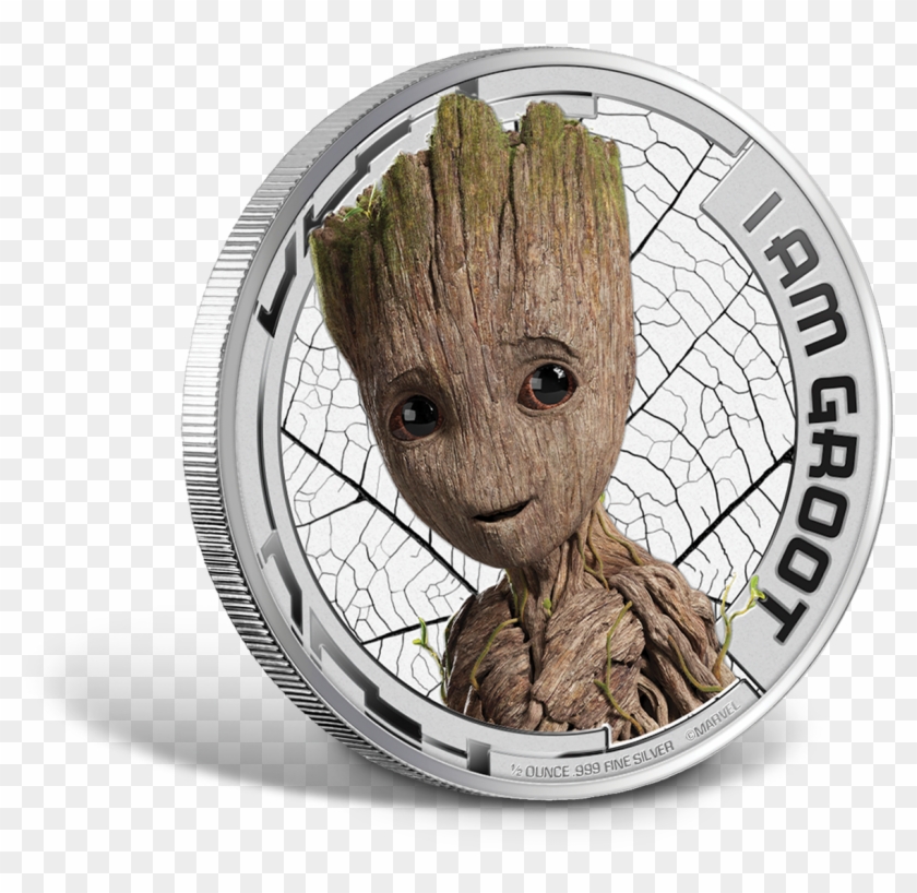Guardians Of The Galaxy Vol - Am Groot Silver Coin Clipart #5666857