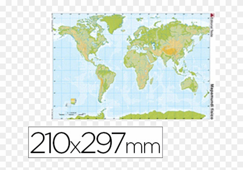 Mapa Mudo Mapamundi Físico Color - Map Sea Level Countries Clipart #5667667