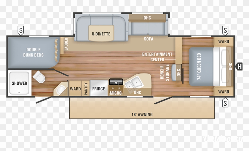 Tx Floorplan 2018 Jayco Jay Flight 28bhbe Deer Park, - 2018 Jay Flight 32bhds Clipart #5668243