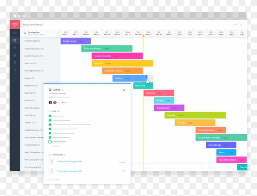 Drawing Timeline Template - Production Schedule Gantt Chart Clipart #5671033