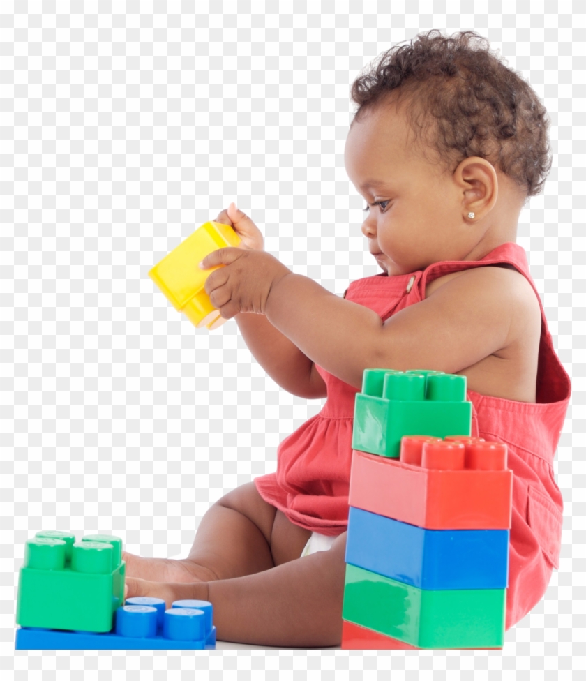 Black Baby Playing With Toys Clipart