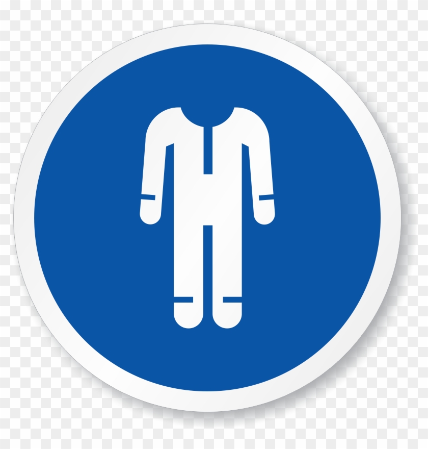 Wear Protective Clothing Symbol Iso Mandatory Circle - Full Body Harness Sign Clipart