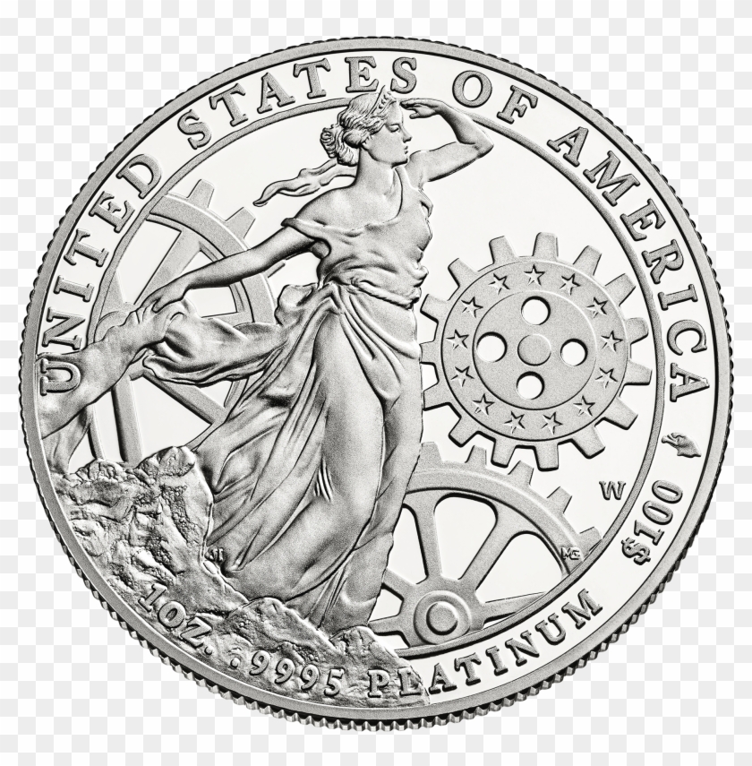 Platinum Reverse 13 - American Silver Eagle Coin Clipart