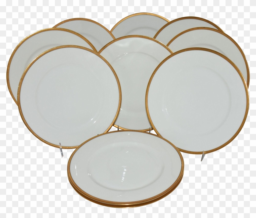Antique Theodore Haviland Limoges France Dinner Plates - Plate Clipart #5672873
