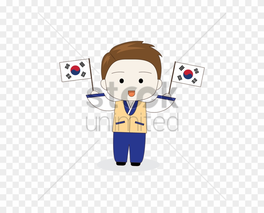 Astronaut Clipart Flag Vector - South Korea Flag - Png Download