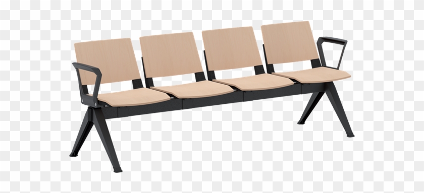 4 Seat Wooden Beam With Arms - Beam Clipart