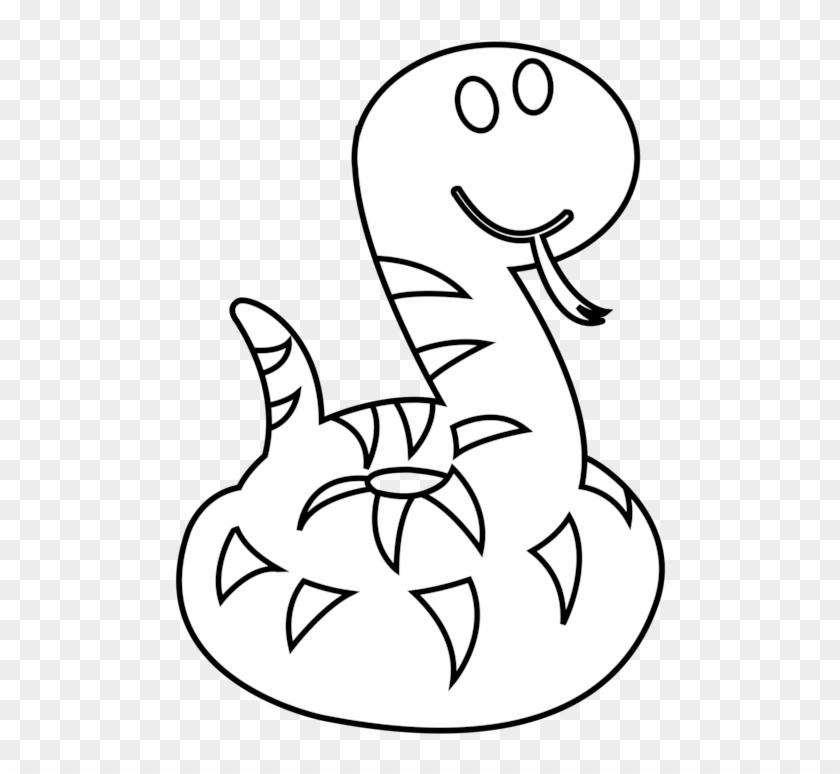Snake Clipart Design - Snake In Line Drawing - Png Download