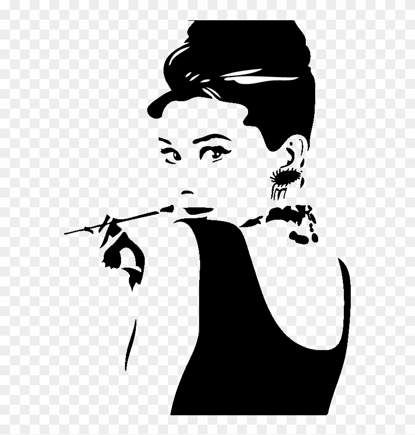 Sticker Cinema Portrait Audrey Hepburn Ambiance Sticker - Audrey Hepburn Stickers Clipart