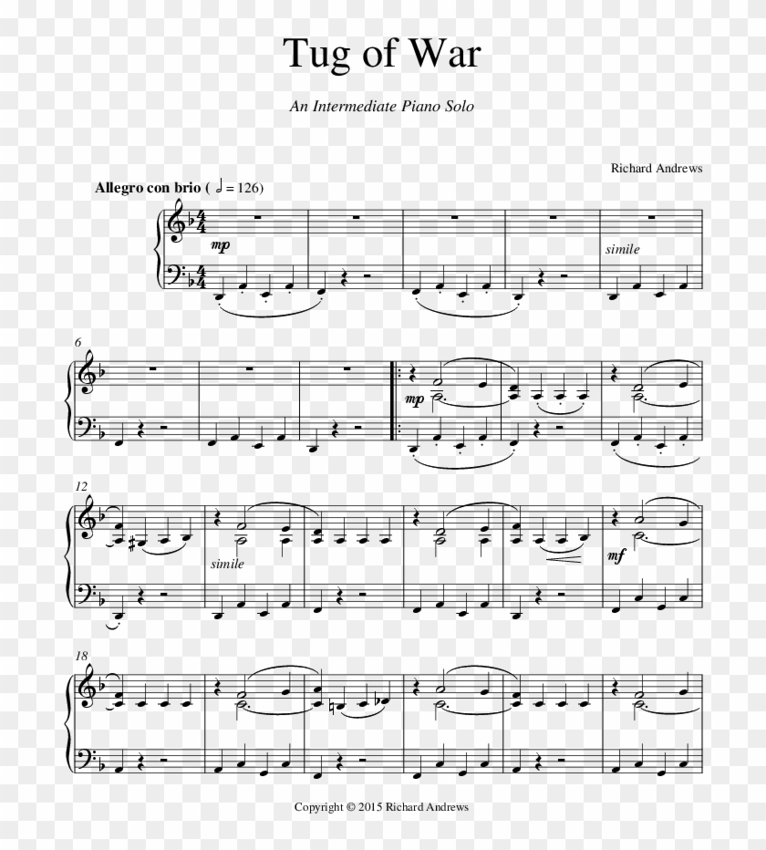 Click To Expand Tug Of War Thumbnail - Suite Francaise Sheet Music Clipart #5675613