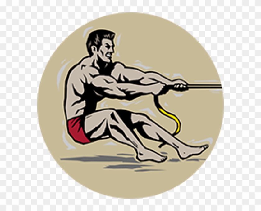 8" X 10" Tug Of War Plaque With Flame Medallion Holder - Strong Man Pulling Rope Clipart #5676054