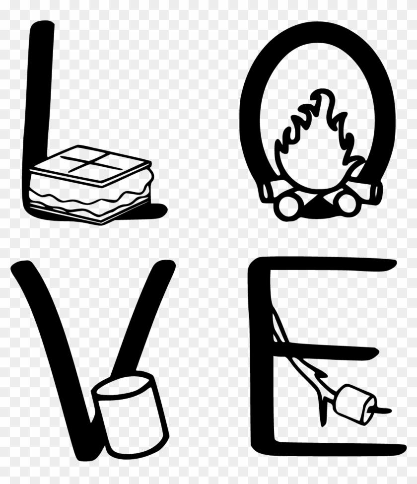 Ks I Love You Smore Font Moon Dark Clipart #5676055