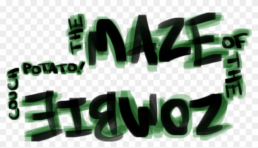 The Maze Of The Zombie Couch Potato - Calligraphy Clipart