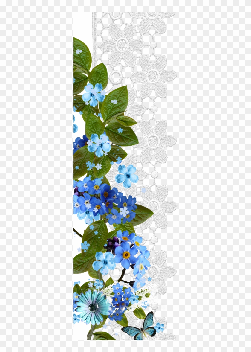 Borders * Cantoneiras * Cluster Flower Spray, Page - Delphinium Clipart