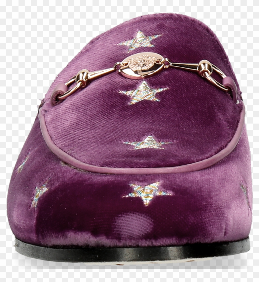 Mules Scarlett 10 Velluto Viola Embroidery Stars - Ballet Flat Clipart #5676985