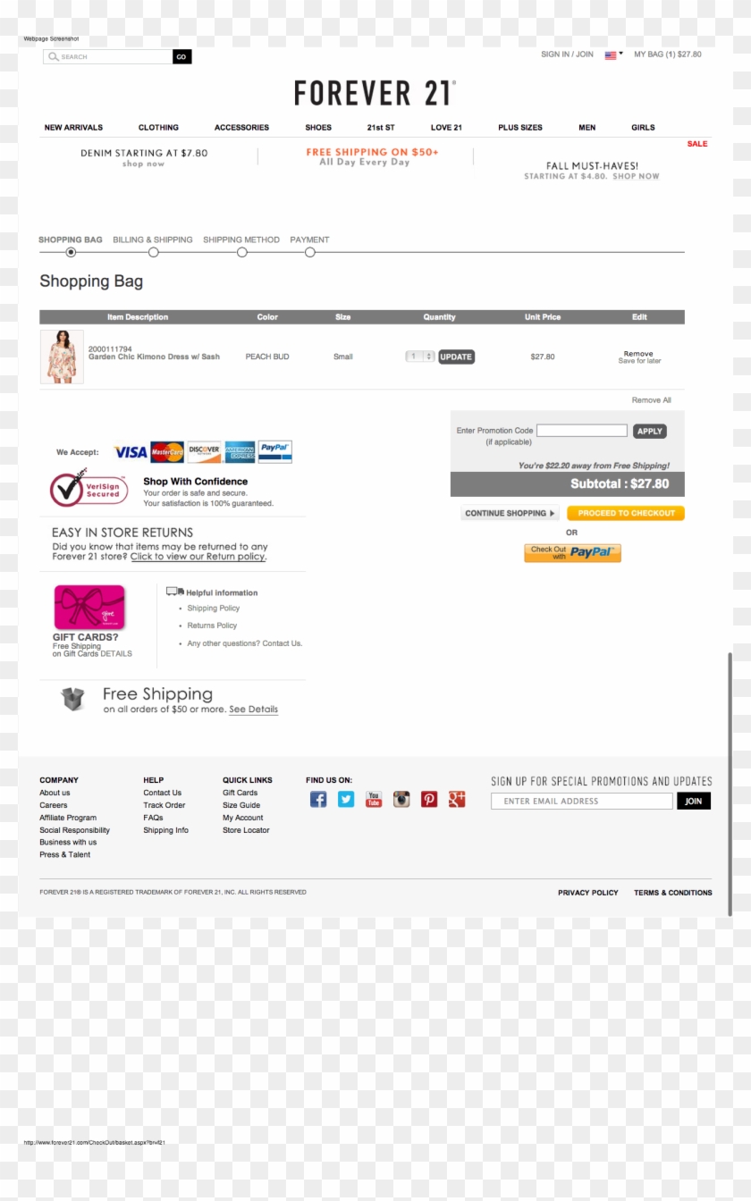 Forever 21 Checkout Basket - Forever 21 Clipart