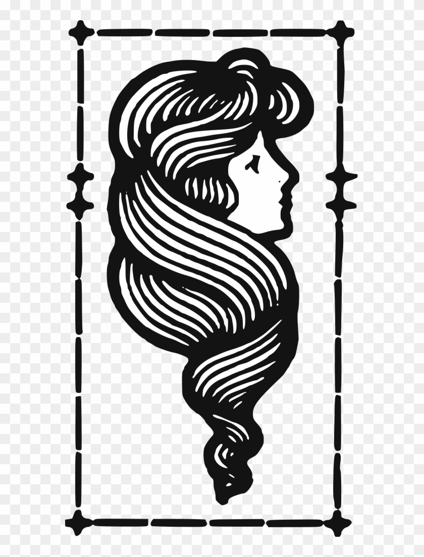 Woman Swirly Hair - Illustration Clipart