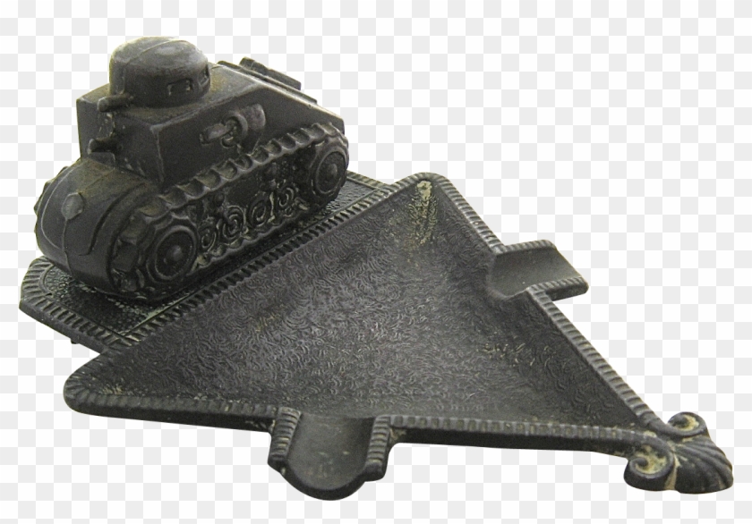 Wwii Army Tank On Metal Ashtray Military - Tank Clipart