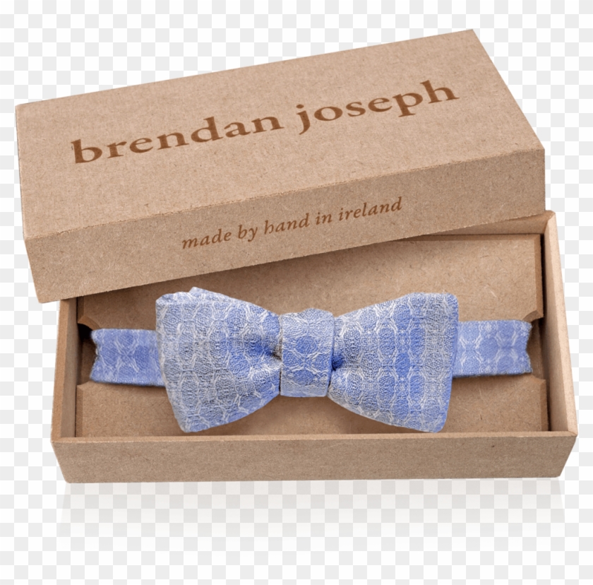 Light Blue Handmade Linen And Silk Self-tie Bow Tie - Box Clipart