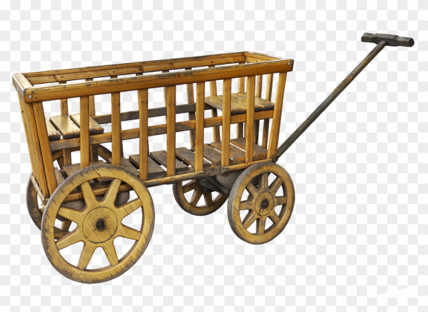 Cart, Handcart, Stroller, Wood Car, Wooden Cart, Towbar - Wood Stroller Clipart #5680224