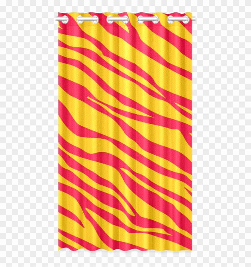 Red On Orange Zebra Stripes New Window Curtain 52" - Shower Curtain Clipart #5680325