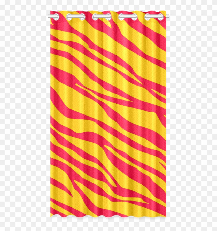 Red On Orange Zebra Stripes New Window Curtain 52" - Shower Curtain Clipart