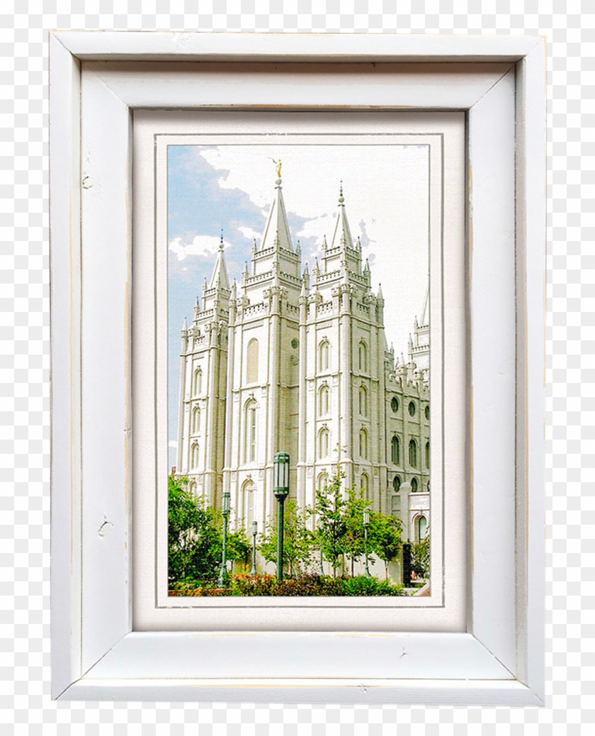 White Framed Salt Lake Temple - Temple Square Clipart #5681493