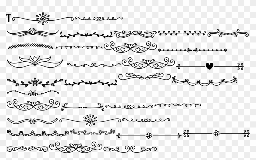 Dividers Dingbat Specimen - Calligraphy Clipart #5681990