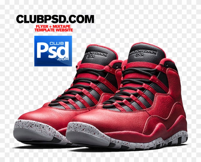Jordan Sneakers - Red Jordan 10 Clipart #5682581