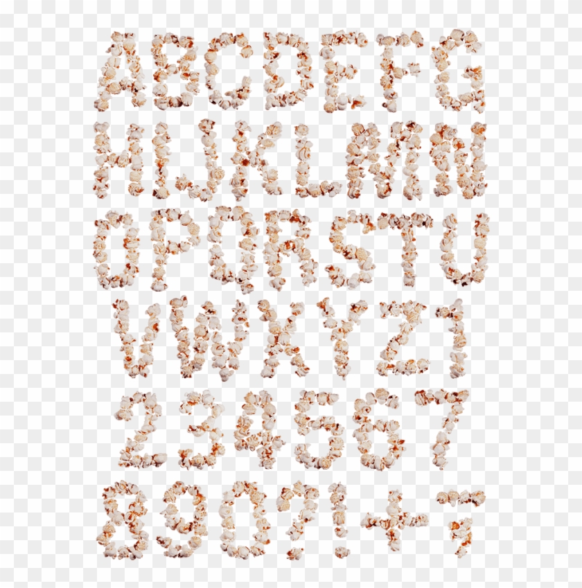 Popcorn Food Font - Motif Clipart