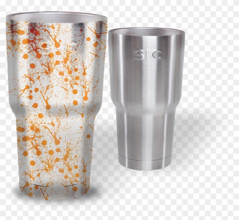 Spatter Orange And Pattern - Fish Scale Hydrographic Film Clipart #5682854