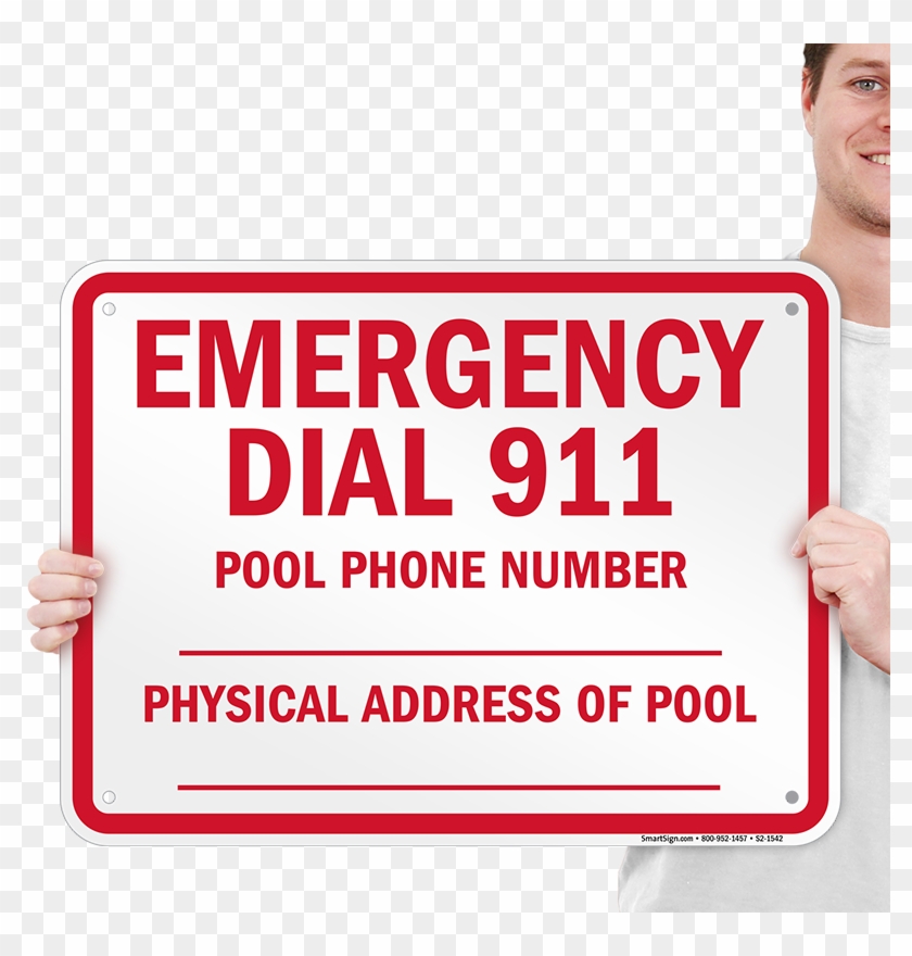 North Carolina Emergency Dial 911 Sign - Sign Clipart
