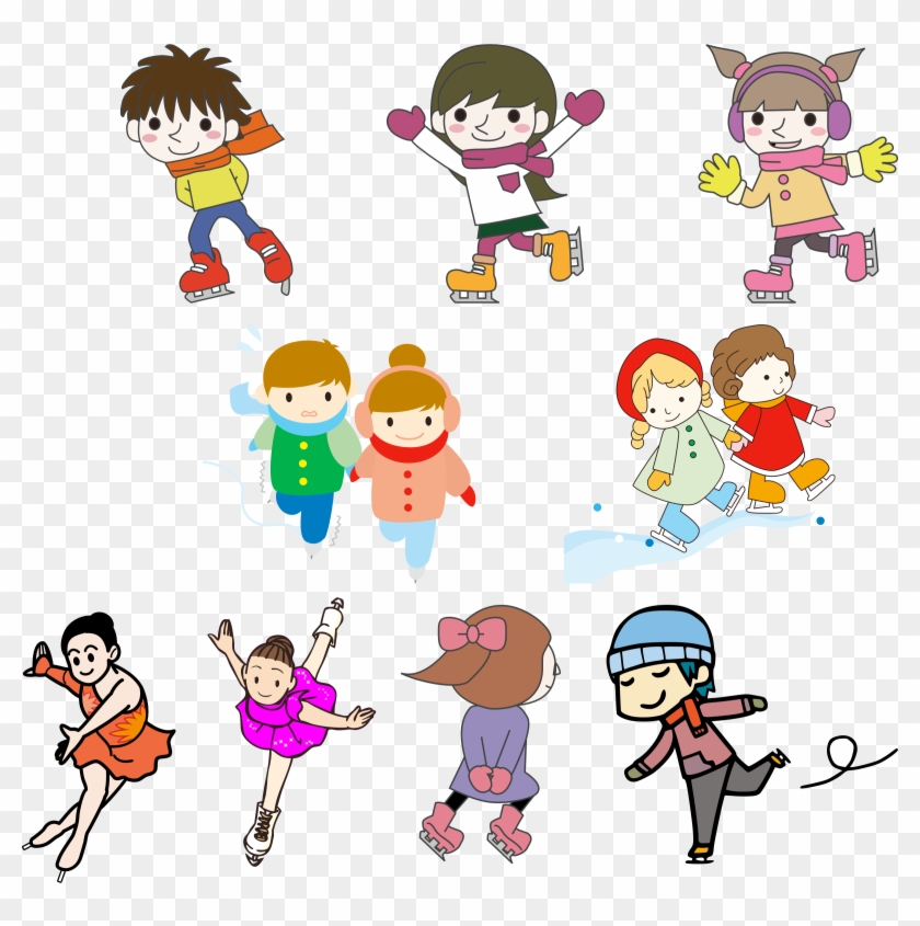 Skate Clipart Cool Person - Kids Winter Olympic Clipart - Png Download