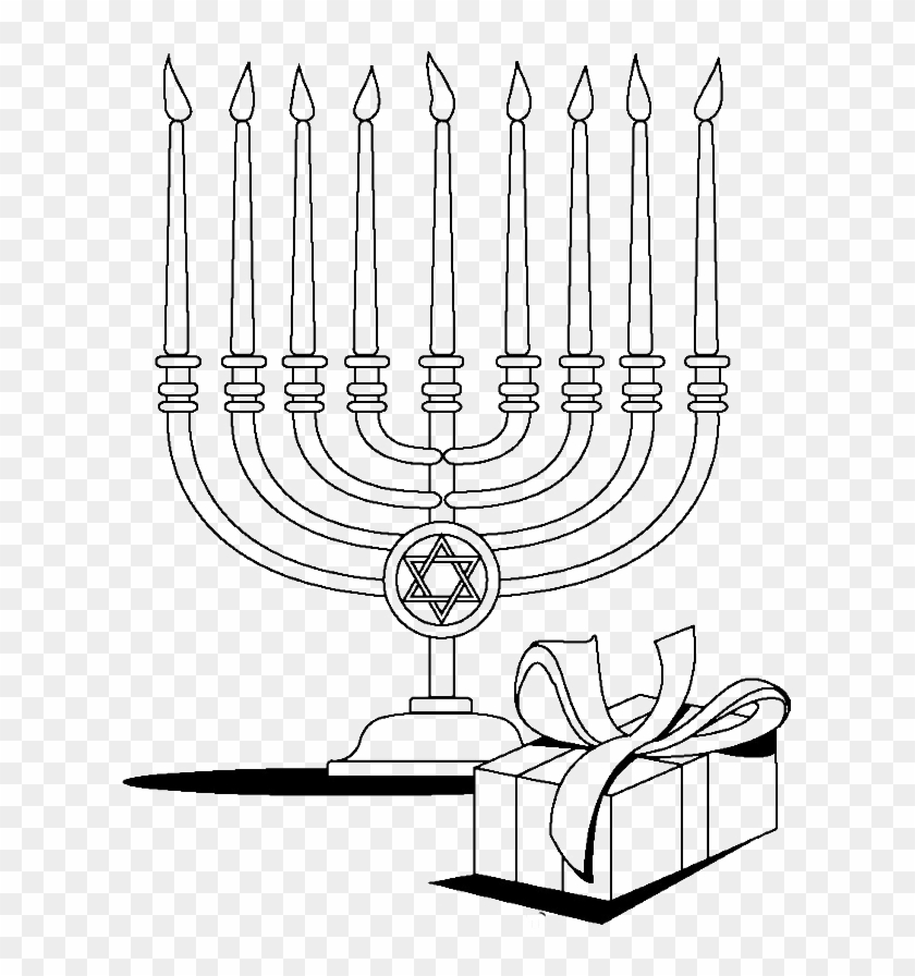 Vector Library Stock Candles With Gifts At The Time - Hanukiah Clipart