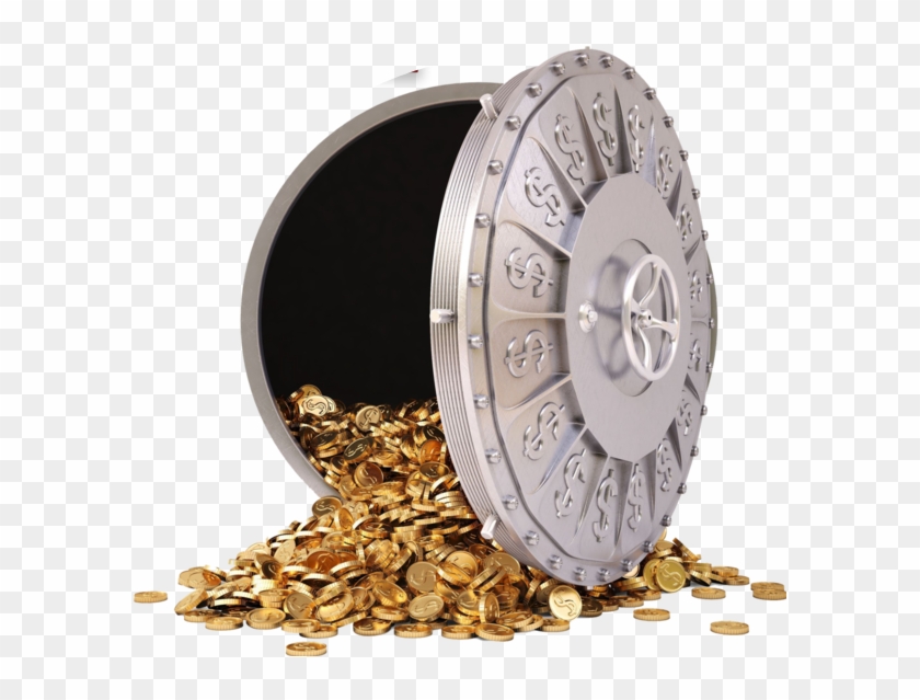 bank #vault #gold - Bank Vault With Money Png Clipart (#5684159) - PikPng