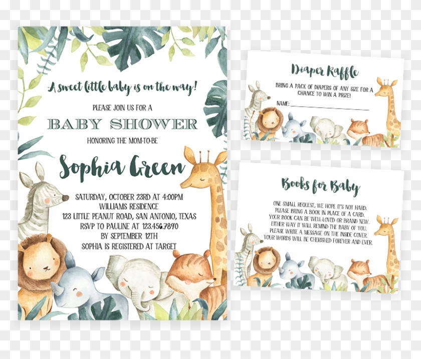 Safari Animals Baby Shower Invitation Pack - Baby Shower Theme Clipart