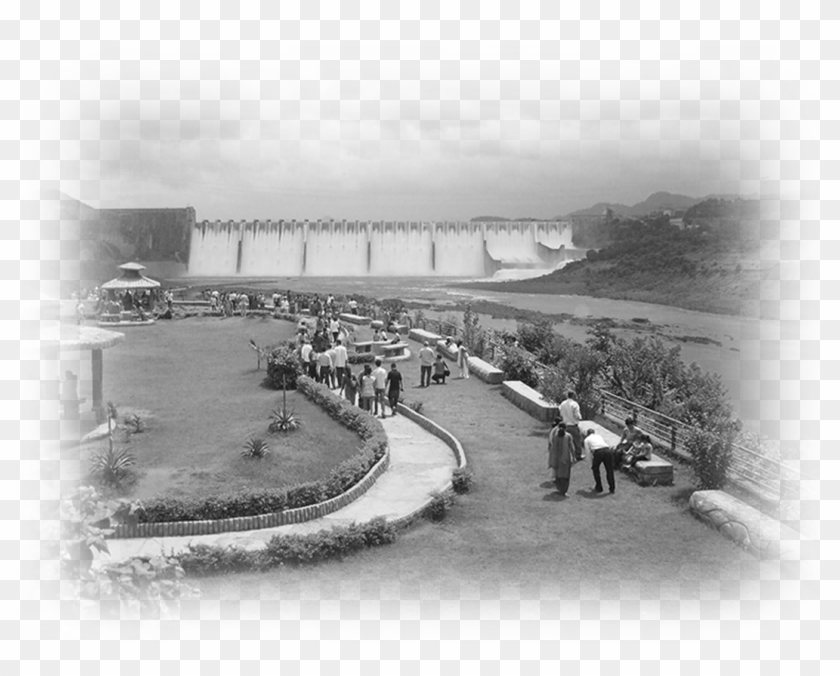 Sardar Sarovar Dam - Monochrome Clipart #5686103