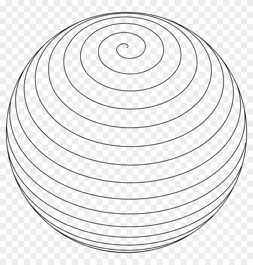 Sphere Spiral Frames Illustrations - Black And White Clipart Sphere - Png Download #5686776