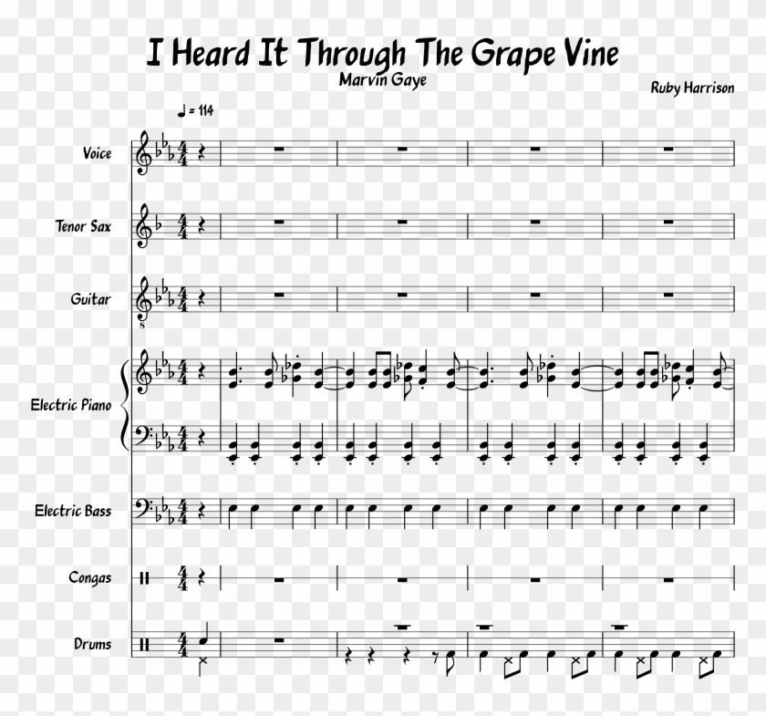 I Heard It Through The Grape Vine - Sheet Music Clipart