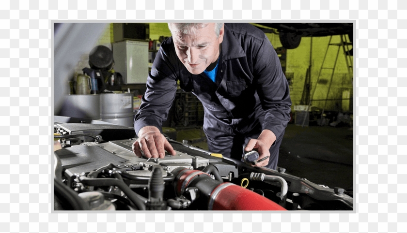 Man Checking Up Car Engine - Automobile Repair Shop Clipart #5688731