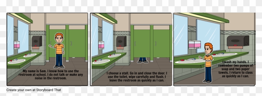 Sam Uses The Restroom - Cartoon Clipart #5688869