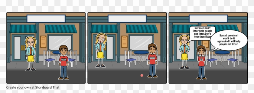Why Kindys Should Not Litter - Seafood Storyboard Clipart