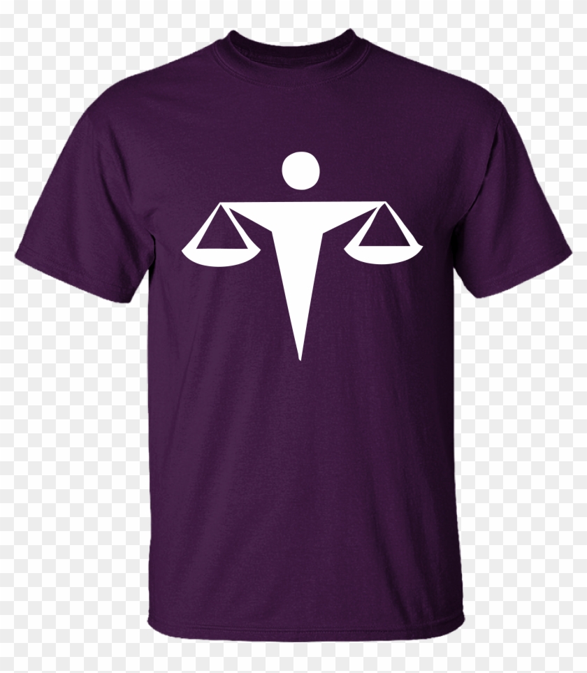 Alma Mater Round Neck Purple Law Balance Scale Unisex - Claptrap Shirt Clipart