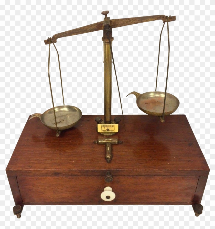 Antique Henry Troemner Scale With Wood Base W/ Drawer - Henry Troemner Scale Class Clipart