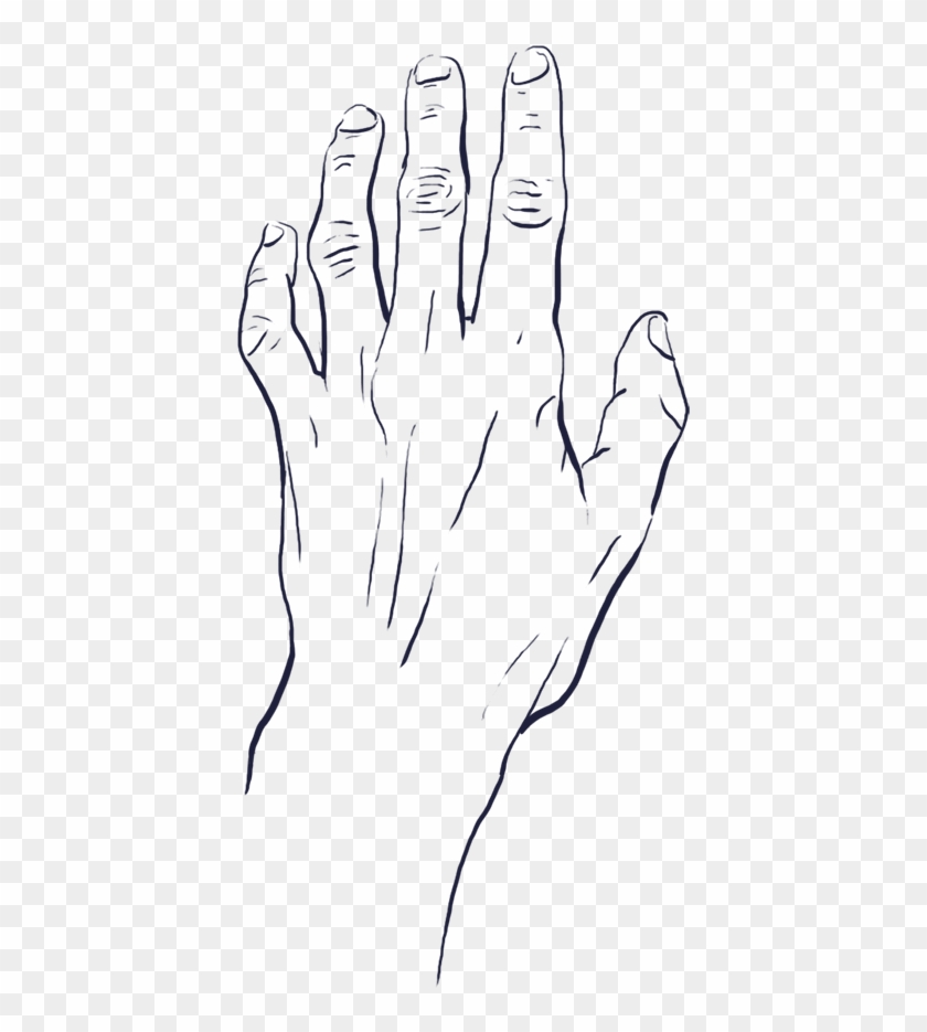Tense And Thin Looking Hand Reaching Upwards - Reaching Hand Drawing Transparent Clipart